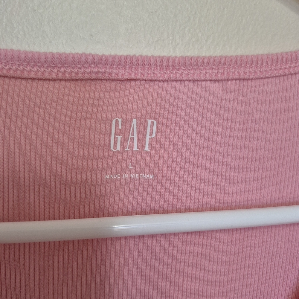 Gap Women’s Pink Ruffle Sleeve Tank Top – Size Large - Picture 4 of 6